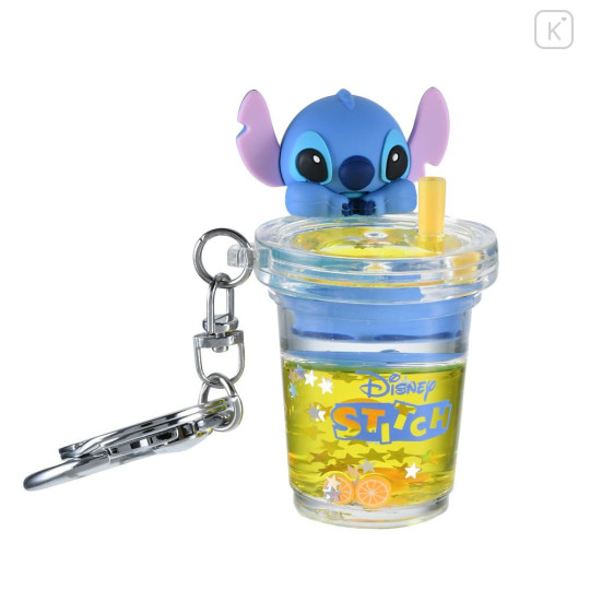 Japan Disney Store Floating Sequins Keychain - Stitch : Drink Key chain Fes - 5