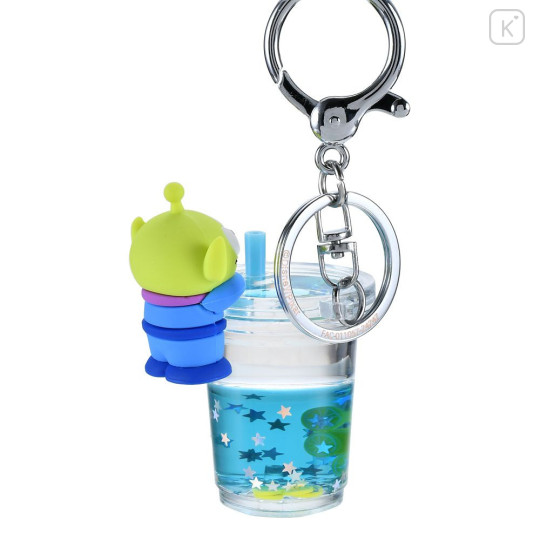 Japan Disney Store Floating Sequins Keychain - Toy Story Little Green Men Aliens : Drink Key chain Fes - 4