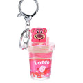 Japan Disney Store Floating Sequins Keychain - Toy Story Lots Bear : Drink Key chain Fes - 1