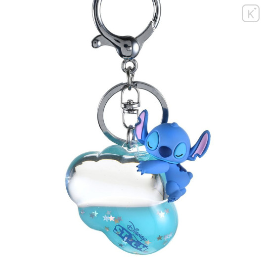 Japan Disney Store Floating Sequins Keychain - Stitch : Sleep On Cloud Key chain Fes - 1