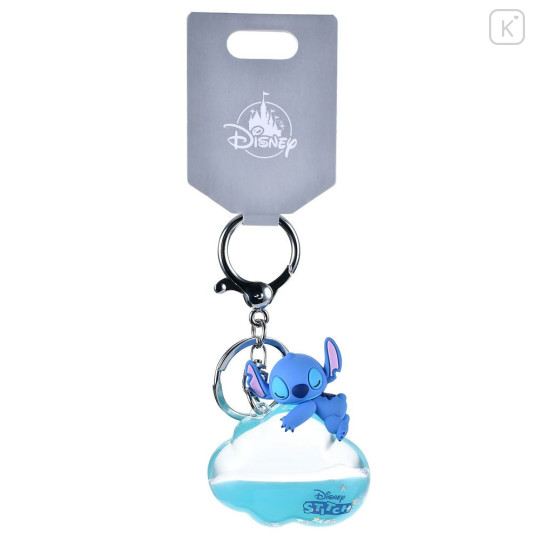 Japan Disney Store Floating Sequins Keychain - Stitch : Sleep On Cloud Key chain Fes - 2