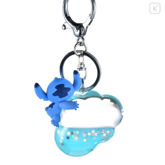 Japan Disney Store Floating Sequins Keychain - Stitch : Sleep On Cloud Key chain Fes - 3