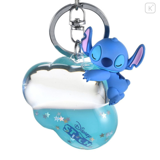 Japan Disney Store Floating Sequins Keychain - Stitch : Sleep On Cloud Key chain Fes - 4