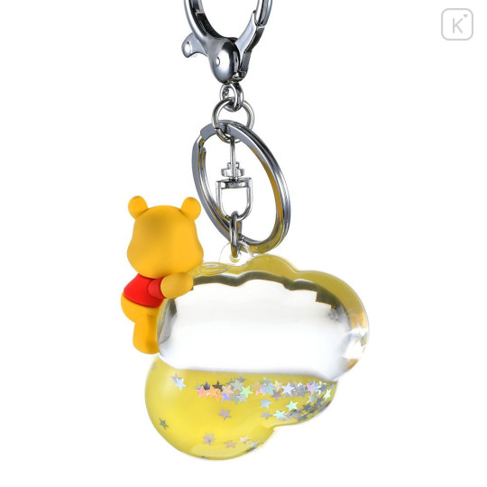 Japan Disney Store Floating Sequins Keychain - Pooh : Sleep On Cloud Key chain Fes - 3