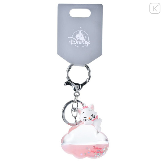 Japan Disney Store Floating Sequins Keychain - Marie : Sleep On Cloud Key chain Fes - 2