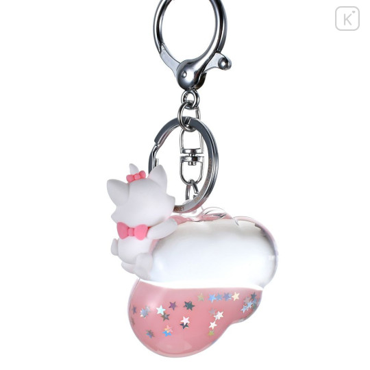 Japan Disney Store Floating Sequins Keychain - Marie : Sleep On Cloud Key chain Fes - 3