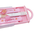 Japan Kobito Bento Lunch Cutlery Set Spoon Fork Chopstick - Pink White - 2