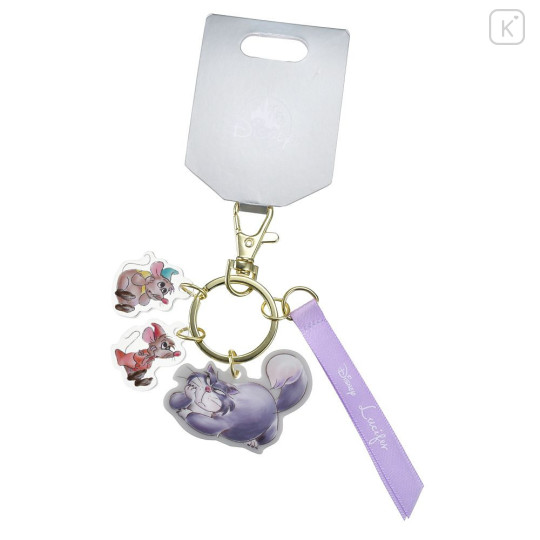 Japan Disney Store Acrylic Charm Keychain - Cinderella : Cat Mouse - 1