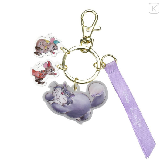 Japan Disney Store Acrylic Charm Keychain - Cinderella : Cat Mouse - 2