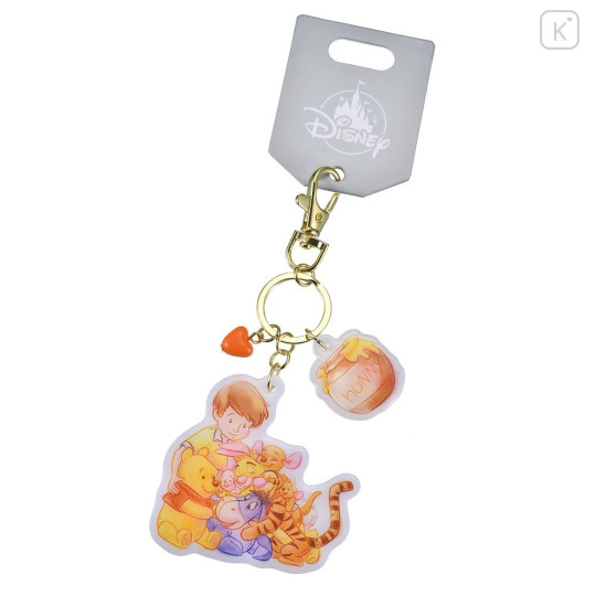 Japan Disney Store Acrylic Charm Keychain - Winnie the Pooh : Friends Hug Smile - 2