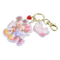 Japan Disney Store Acrylic Charm Keychain - Mickey & Minnie : Hug Smile - 5