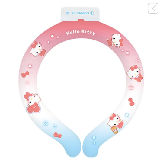 Japan Sanrio Ice Loop (S) Cooling Neck Wrap - Hello Kitty : Red Blue - 1