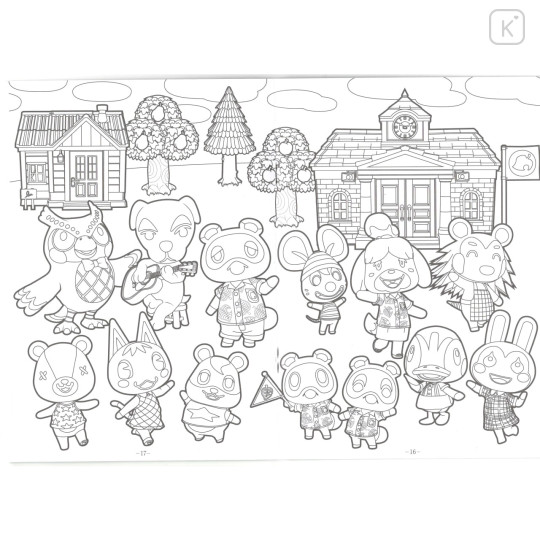 Japan Animal Crossing A5 Coloring Book - Forest - 2