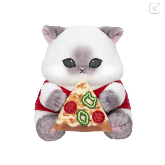 Japan Mofusand Mascot Plush Toy - Mofumofu Journey Cat : Chubby Pizza - 6