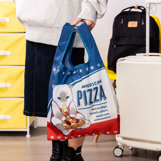 Japan Mofusand Eco Shopping Bag - Mofumofu Journey Cat : Fat Pizza - 2