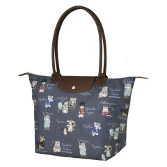 Japan Mofusand Boat Shaped Tote Bag - Mofumofu Journey Cat : Cats of the World Navy
