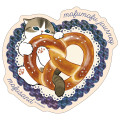 Japan Mofusand Glitter Hologram Sticker - Mofumofu Journey Cat : Bread Heart - 1