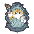 Japan Mofusand Glitter Hologram Sticker - Mofumofu Journey Cat : Statue of Liberty Nyan - 1
