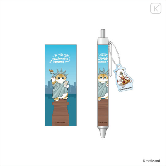 Japan Mofusand Ballpoint Pen - Mofumofu Journey Cat : Statue of Liberty - 1