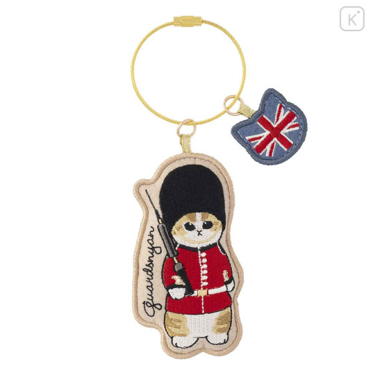 Japan Mofusand Embroidery Keychain - Mofumofu Journey Cat Royal Guard England - 1
