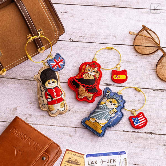 Japan Mofusand Embroidery Keychain - Mofumofu Journey Cat Royal Guard England - 3