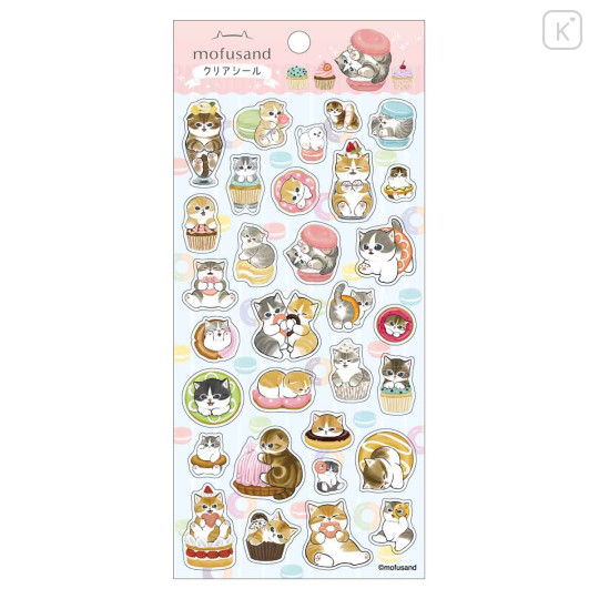 Japan Mofusand Clear Sticker - Cat : Dessert - 1