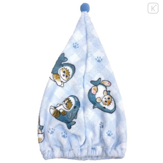 Japan Mofusand Kids Towel Cap - Shark Cat Blue - 4