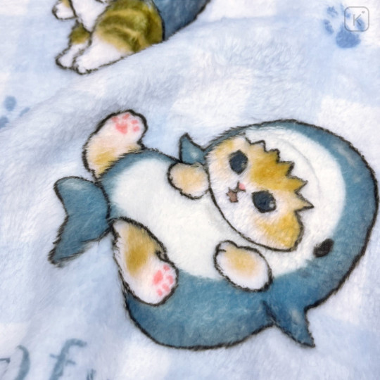 Japan Mofusand Kids Towel Cap - Shark Cat Blue - 5