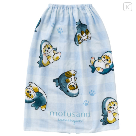 Japan Mofusand Kids Wrap Towel - Shark Cat Blue - 1