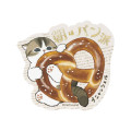 Japan Mofusand Shiny Foil Stamp Sticker - Mofumofu Journey Bread - 1