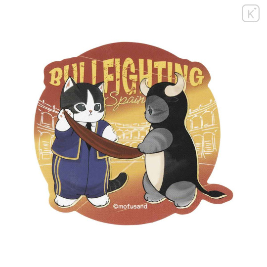 Japan Mofusand Shiny Foil Stamp Sticker - Mofumofu Journey Bullfighting Cat - 1