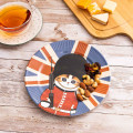 Japan Mofusand Melamine Plate 21cm - Mofumofu Journey Cat : Royal Guard England - 2