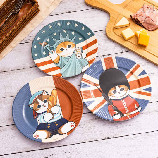 Japan Mofusand Melamine Plate 21cm - Mofumofu Journey Cat : Royal Guard England - 5