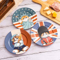 Japan Mofusand Melamine Plate 21cm - Mofumofu Journey Cat : Parisian French Bread Nyan France - 5