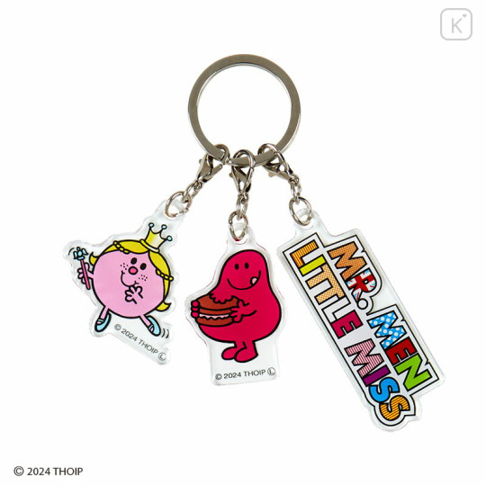 Japan Sanrio Triple Acrylic Keychain - Mr. Men & Little Miss : Greedy Princess - 1
