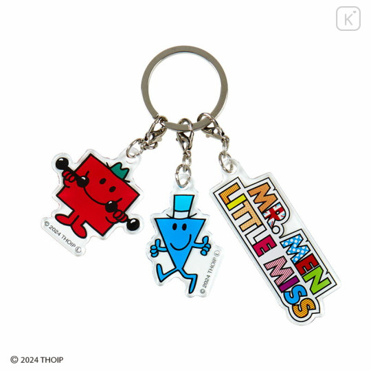 Japan Sanrio Triple Acrylic Keychain - Mr. Men & Little Miss : Strong Cool - 1
