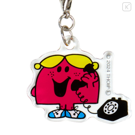 Japan Sanrio Triple Acrylic Keychain - Mr. Men & Little Miss : Giggles Chatterbox - 3
