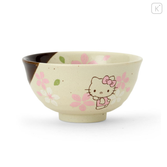 Japan Sanrio Mino Ware Tea Bowl - Hello Kitty : Cherry Blossoms - 1