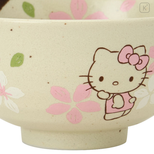 Japan Sanrio Mino Ware Tea Bowl - Hello Kitty : Cherry Blossoms - 3