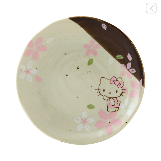 Japan Sanrio Mino Ware Small Plate - Hello Kitty : Cherry Blossoms - 2