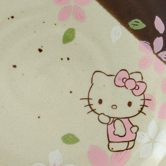 Japan Sanrio Mino Ware Small Plate - Hello Kitty : Cherry Blossoms - 3