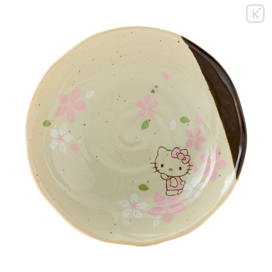 Japan Sanrio Mino Ware Medium Bowl - Hello Kitty : Cherry Blossoms - 2