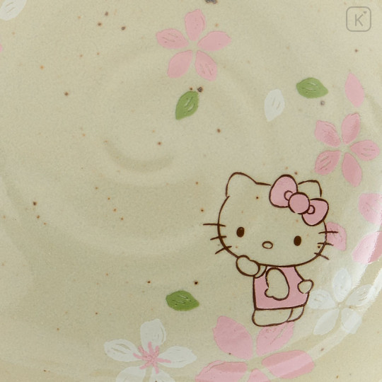 Japan Sanrio Mino Ware Medium Bowl - Hello Kitty : Cherry Blossoms - 3