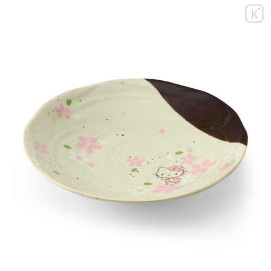 Japan Sanrio Mino Ware Deep Plate - Hello Kitty : Cherry Blossoms - 1