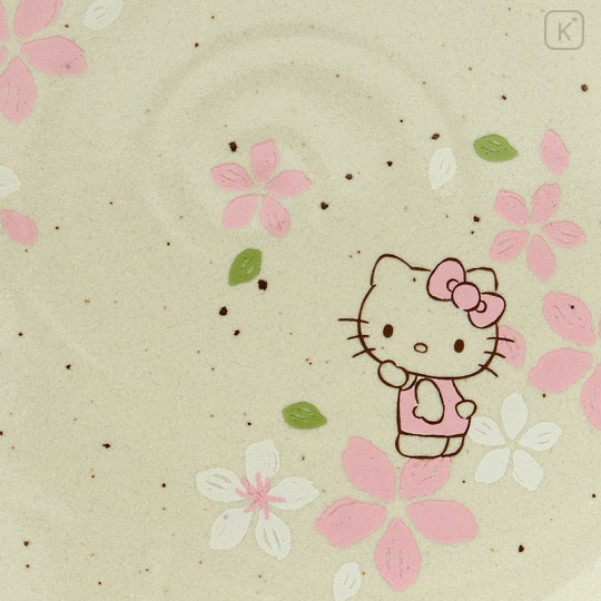 Japan Sanrio Mino Ware Deep Plate - Hello Kitty : Cherry Blossoms - 3