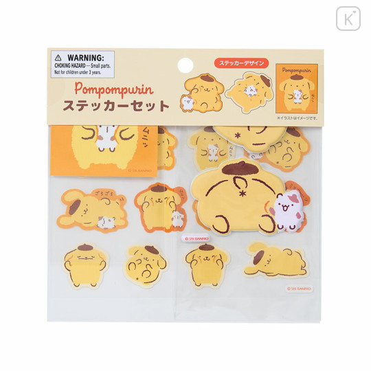 Japan Sanrio Original Sticker Set - Pompompurin : Muffin Friendly Time - 1