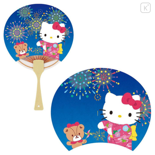 Japan Sanrio Summer Fan - Hello Kitty : Fireworks - 1