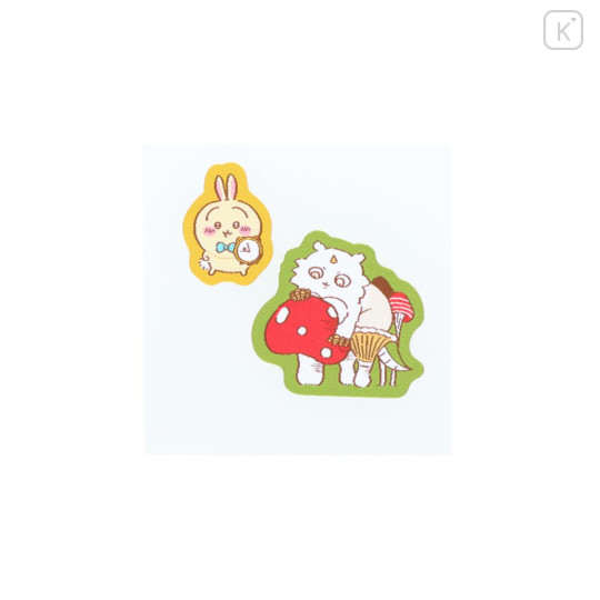Japan Chiikawa Embroidery Sticker - Usagi & Anoko : Wonder Tea Time - 2