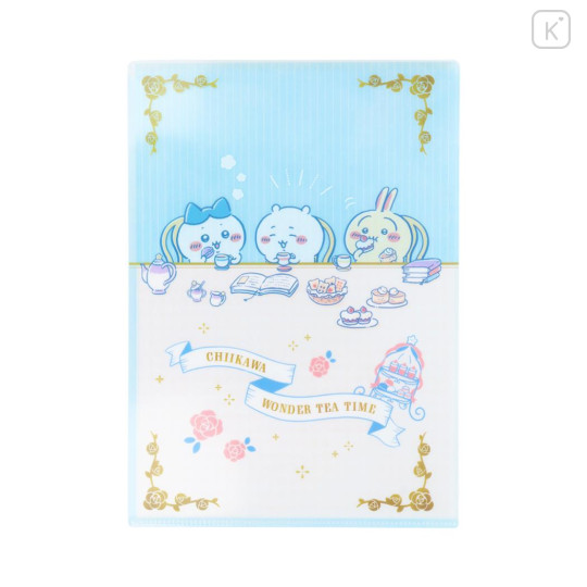 Japan Chiikawa A4 Pocket File - Chiikawa & Hachiware & Usagi : Wonder Tea Time - 1