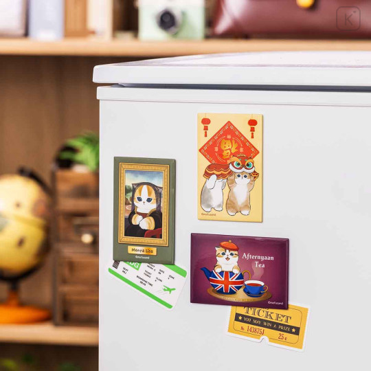 Japan Mofusand Square Magnet - Mofumofu Journey Monya Lisa - 2